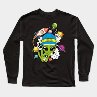 Alien Smoking Weed Long Sleeve T-Shirt